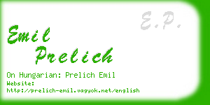 emil prelich business card